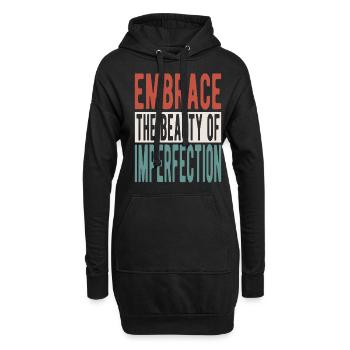 Embrassez la beauté de l’imperfection - Sweat-shirt à capuche long Femme - noir - Devant