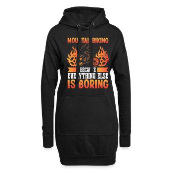 Mountainbiking because everything else - Hoodie-Kleid - Schwarz - Vorne