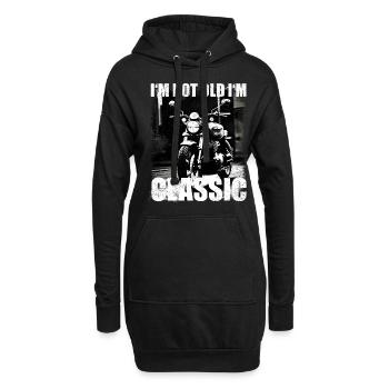 Motorrad i m not old I m classic - Hoodie-Kleid - Schwarz - Vorne