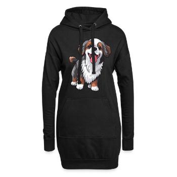 Chien mignon fidèle - Sweat-shirt à capuche long Femme - noir - Devant