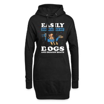 Équipage de bateau-dragon et bateau dragon - Sweat-shirt à capuche long Femme - noir - Devant
