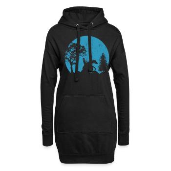 Reining Reiter Reiten Mond Westernreiten - Hoodie-Kleid - Schwarz - Vorne