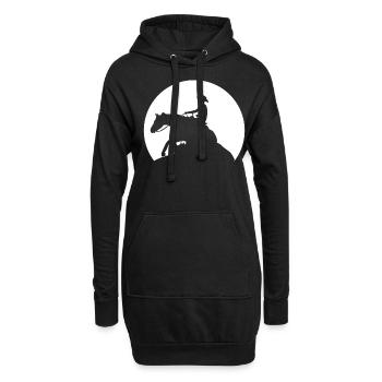 Reining Moon Riding Western Riding - Sweat-shirt à capuche long Femme - noir - Devant