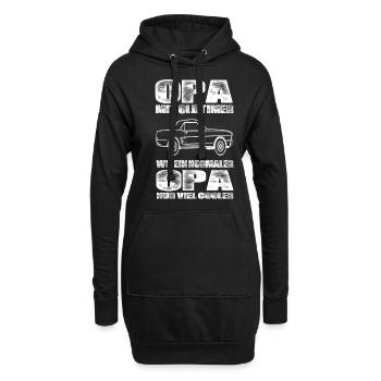 Opa Mit Oldtimer Wie Ein Normaler Opa Nur Cooler - Hoodie-Kleid - Schwarz - Vorne