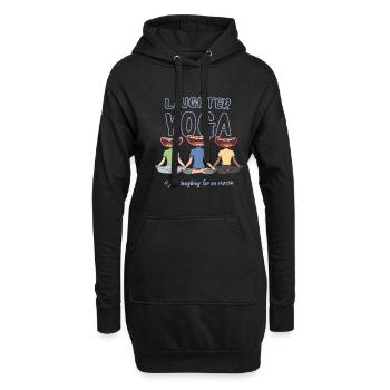 Conception de méditation du rire pour une séance de yoga du rire - Sweat-shirt à capuche long Femme - noir - Devant