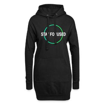 Fokus Lernen Shirt - Hoodie-Kleid - Schwarz - Vorne