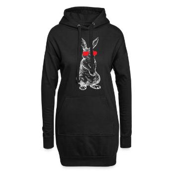 Osterhase Sonnenbrille Ostern Kinder - Hoodie-Kleid - Schwarz - Vorne