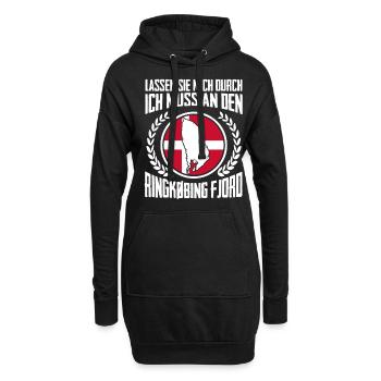 Ringkøbing Fjord Flagge Dänemark - Hoodie-Kleid - Schwarz - Vorne