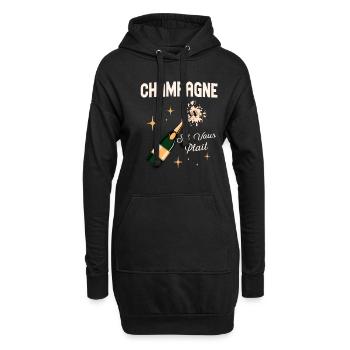 S’il Vous Plait Buveur - Sweat-shirt à capuche long Femme - noir - Devant