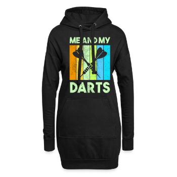 Darts Sport Verein, Dartscheibe, Pfeil Sport Dart - Hoodie-Kleid - Schwarz - Vorne