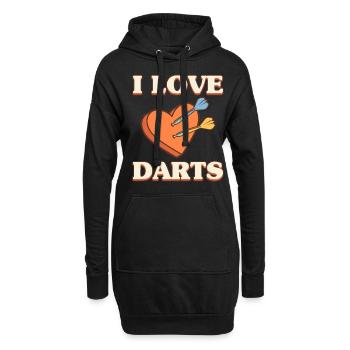 Club de sport de fléchettes, jeu de fléchettes, fléchettes sportives Arrow - Sweat-shirt à capuche long Femme - noir - Devant