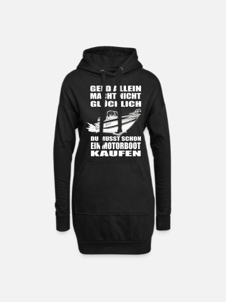 Motorboot - Hoodie-Kleid - Schwarz