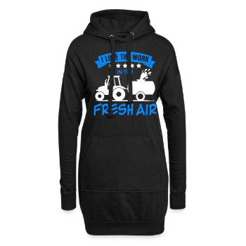 Agriculteur Agriculteur Conduite du fumier - Sweat-shirt à capuche long Femme - noir - Devant