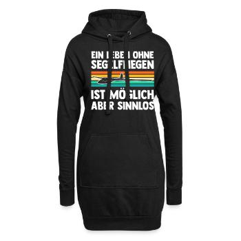 Segelflieger Fliegen Segelfliegen - Hoodie-Kleid - Schwarz - Vorne