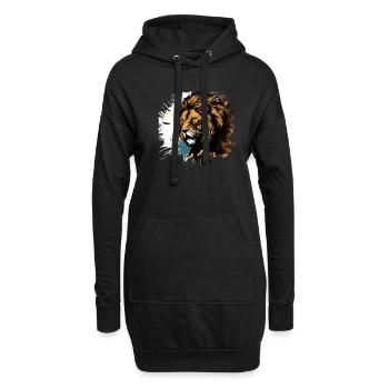 Lion - Sweat-shirt à capuche long Femme - noir - Devant