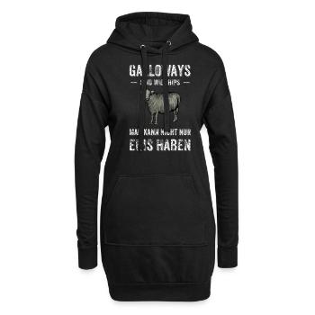 Galloway Rind I Schottland Rinderzucht für - Hoodie-Kleid - Schwarz - Vorne