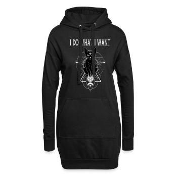 Eigener Wille Okkultes Katzenliebhaber Satan Goth - Hoodie-Kleid - Schwarz - Vorne