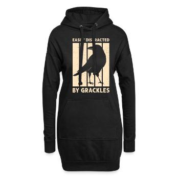Blackbird Grackle Bird Design pour les ornithologues amateurs - Sweat-shirt à capuche long Femme - noir - Devant