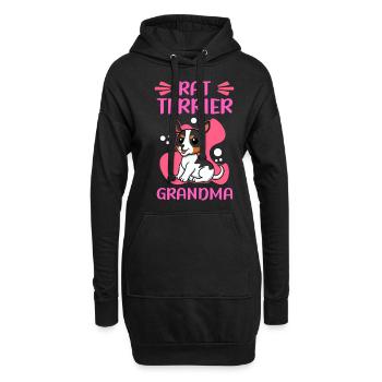 Rat Terrier Grandma Hund Hundebesitzer Geschenk - Hoodie-Kleid - Schwarz - Vorne