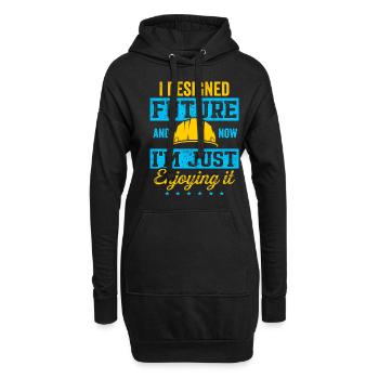 Architekt im Ruhestand Architektur im Ruhestand - Hoodie-Kleid - Schwarz - Vorne
