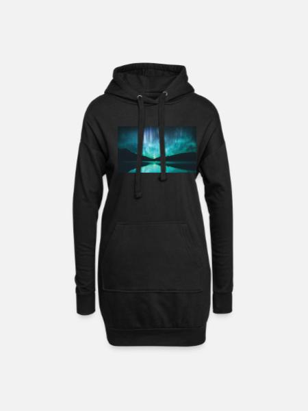 Nordlichter Polarlicht Aurora Borealis - Hoodie-Kleid - Schwarz
