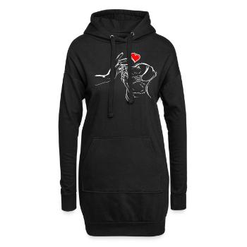 Teckel Love Dogs High Five - Sweat-shirt à capuche long Femme - noir - Devant