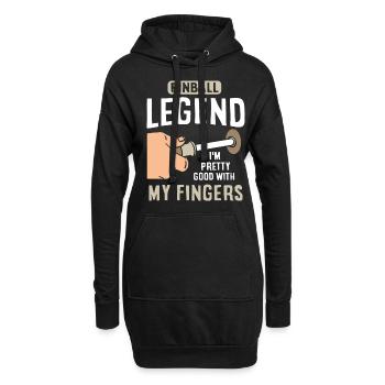 Flipper-Arcade-Spieler - Hoodie-Kleid - Schwarz - Vorne