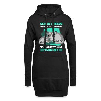 Sugar Glider Short Head Glider Cadeau - Sweat-shirt à capuche long Femme - noir - Devant