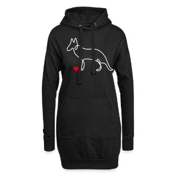 Chien de berger blanc Chiens de berger - Sweat-shirt à capuche long Femme - noir - Devant