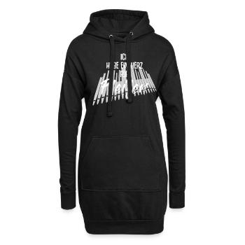 Orgel Pfeifen Orgelspieler Organist - Hoodie-Kleid - Schwarz - Vorne