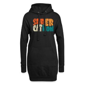 Super Cat Mom pour la meilleure maman chat jamais rétro - Sweat-shirt à capuche long Femme - noir - Devant