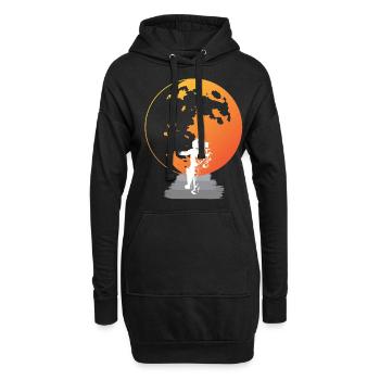 Astronaute du système solaire Planète Terre - Sweat-shirt à capuche long Femme - noir - Devant