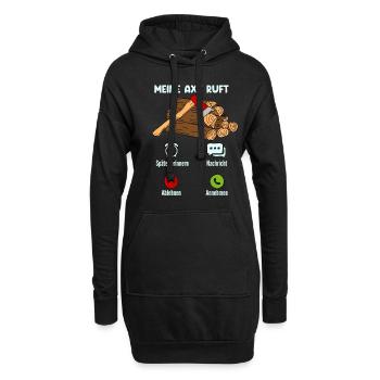 Meine Axt Ruft - Hoodie-Kleid - Schwarz - Vorne