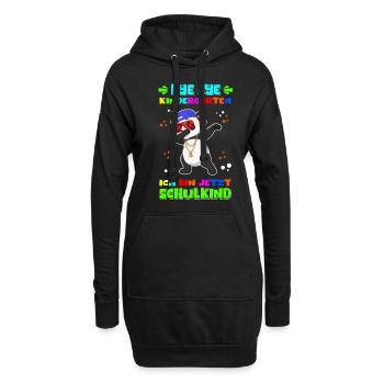 Einschulung Schulanfang Schule Schulkind Geschenk - Hoodie-Kleid - Schwarz - Vorne