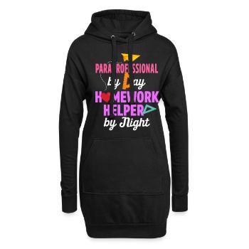 Hilfskraft Lehrerin Hilfserzieherin - Hoodie-Kleid - Schwarz - Vorne