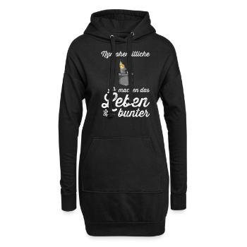 Nymphensittich I Papagei Kakadu Motiv für Vogel - Hoodie-Kleid - Schwarz - Vorne