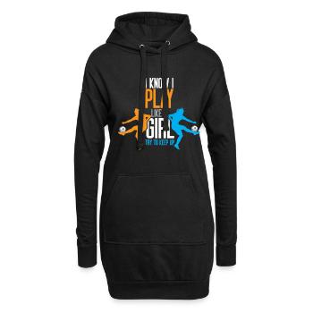 Football Je sais que je joue comme une fille - Sweat-shirt à capuche long Femme - noir - Devant