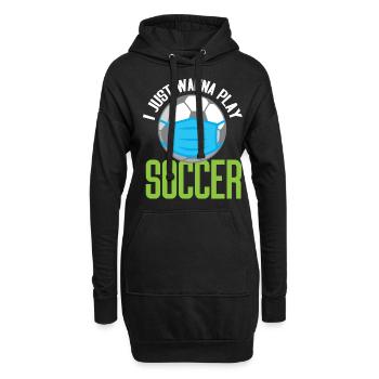 Fußball Ich Will Nur Fußball Spielen Maskiert - Hoodie-Kleid - Schwarz - Vorne