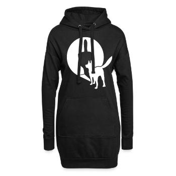 Majeur de berger blanc - Sweat-shirt à capuche long Femme - noir - Devant