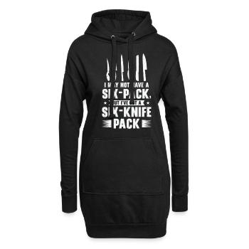 Messersammler Messer Sammeln - Hoodie-Kleid - Schwarz - Vorne