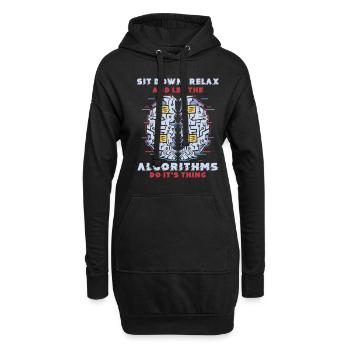 Algorithme informatique Programmeur Artificiel - Sweat-shirt à capuche long Femme - noir - Devant