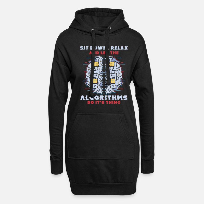 Computer Algorithmus Programmierer Künstliche - Hoodie-Kleid - Schwarz