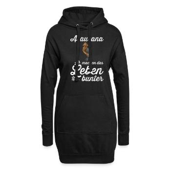 Araucana Hühner I Hühnerrasse Huhn Motiv für - Hoodie-Kleid - Schwarz - Vorne