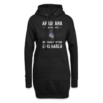 Araucana Hühner I Hühnerrasse Huhn Motiv für - Hoodie-Kleid - Schwarz - Vorne
