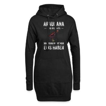 Araucana Hühner I Hühnerrasse Huhn Motiv für - Hoodie-Kleid - Schwarz - Vorne