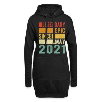 Anniversaire mai 2021 Épopée légendaire - Sweat-shirt à capuche long Femme - noir - Devant