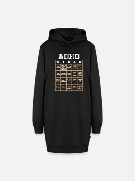 ADHS ADHD Aufmerksamkeit Defizit Geschenk - Hoodie-Kleid - Schwarz