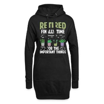 Retiré enfin Il est temps pour les choses importantes - Sweat-shirt à capuche long Femme - noir - Devant