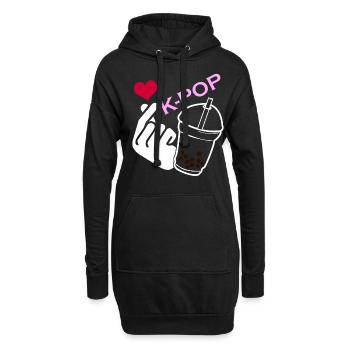 Kpop Bubble Tea Musique pop coréenne K-Pop - Sweat-shirt à capuche long Femme - noir - Devant