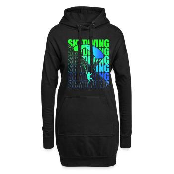 Skydive Freefly Fallschirmspringer Shirt Skydiving - Hoodie-Kleid - Schwarz - Vorne